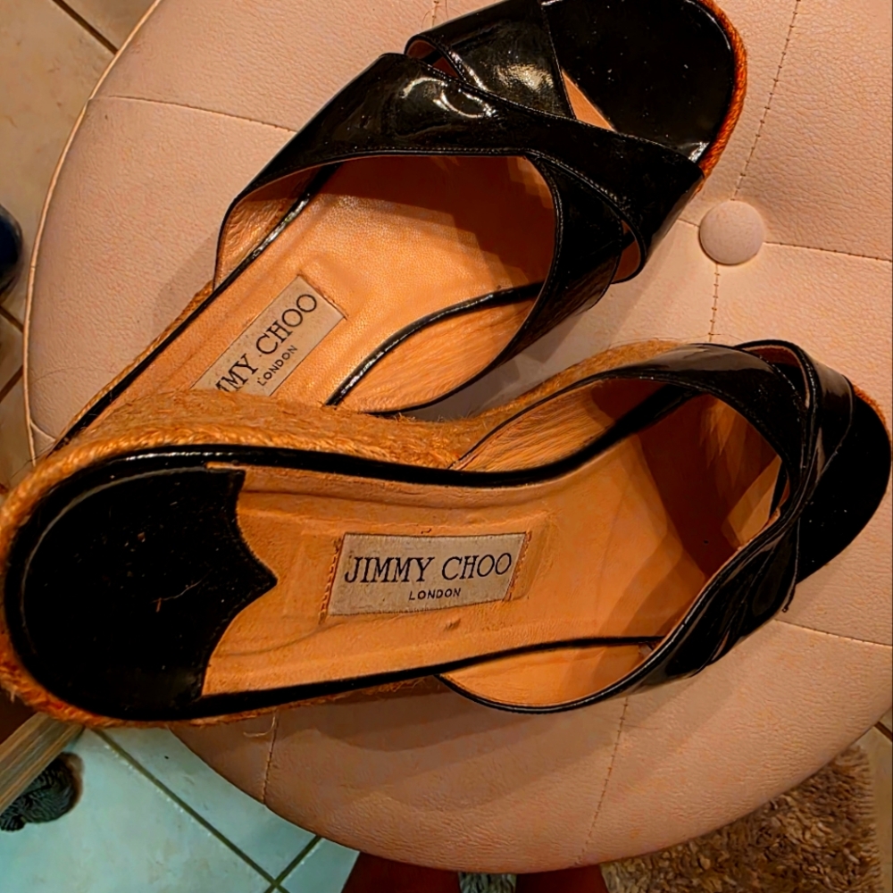 Jimmy Choo Black Espadrille Sandals